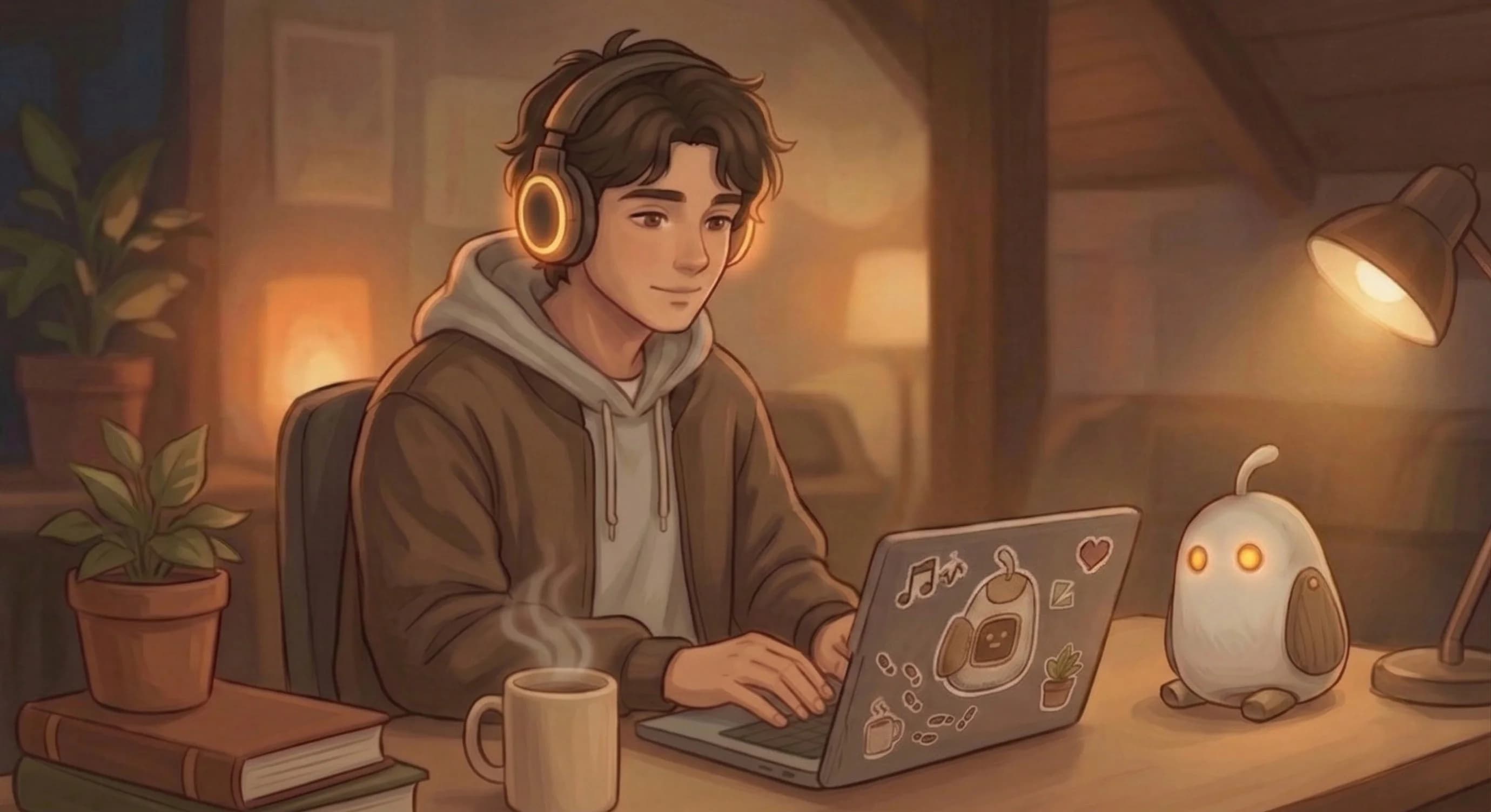 The Listening Room — THE LISTENER and PIP at the desk